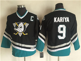 Anaheim Mighty Ducks #9 Paul Kariya Youth CCM Vintage Black Jersey