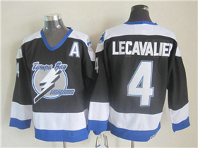 Tampa Bay Lightning #4 Vincent Lecavalier CCM Vintage Black Jersey