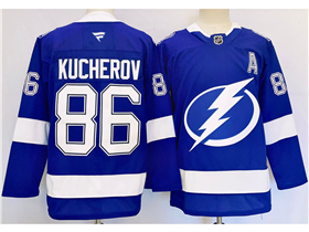 Tampa Bay Lightning #86 Nikita Kucherov 2024 Blue Jersey