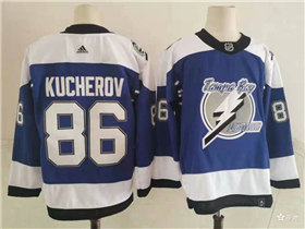 Tampa Bay Lightning #86 Nikita Kucherov Blue 2020/21 Reverse Retro Jersey