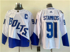 Tampa Bay Lightning #91 Steven Stamkos White 2022 Stadium Series Jersey