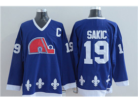 Quebec Nordiques #19 Joe Sakic CCM Vintage Blue Jersey