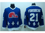 Quebec Nordiques #21 Peter Forsberg CCM Vintage Blue Jersey