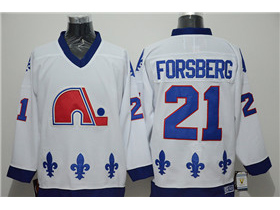 Quebec Nordiques #21 Peter Forsberg CCM Vintage White Jersey
