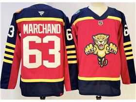 Florida Panthers #63 Brad Marchand Red 2025-26 Winter Classic Jersey