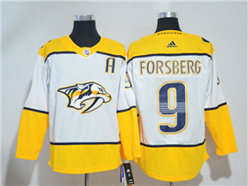 Nashville Predators #9 Filip Forsberg White Jersey