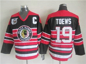 Chicago Blackhawks #19 Jonathan Toews 1940's CCM Vintage Black Jersey