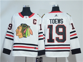 Chicago Blackhawks #19 Jonathan Toews White Jersey