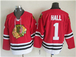 Chicago Blackhawks #1 Glenn Hall 1963 CCM Vintage Red Jersey