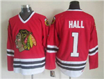 Chicago Blackhawks #1 Glenn Hall CCM Vintage Red Jersey