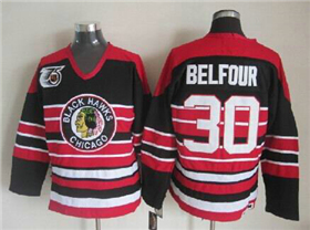 Chicago Blackhawks #30 Ed Belfour 1940's CCM Vintage Black Jersey