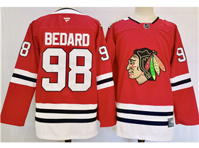 Chicago Blackhawks #98 Connor Bedard 2024 Red Jersey