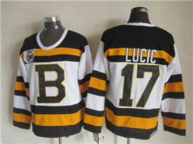 Boston Bruins #17 Milan Lucic 1992 Vintage CCM 75th White Jersey