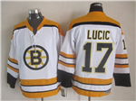 Boston Bruins #17 Milan Lucic Vintage CCM White Jersey