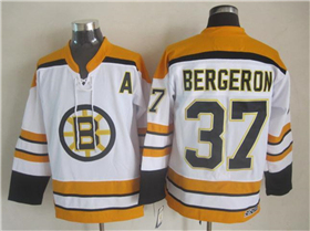 Boston Bruins #37 Patrice Bergeron Vintage CCM White Jersey