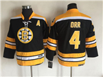 Boston Bruins #4 Bobby Orr Youth Vintage CCM Black Jersey