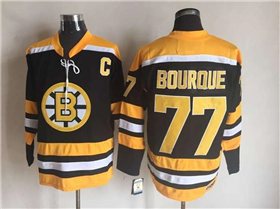 Boston Bruins #77 Ray Bourque Vintage CCM Black Jersey
