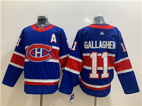 Montreal Canadiens #11 Brendan Gallagher Royal Blue 2020/21 Reverse Retro Jersey