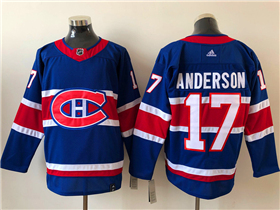 Montreal Canadiens #17 Josh Anderson Royal Blue 2020/21 Reverse Retro Jersey