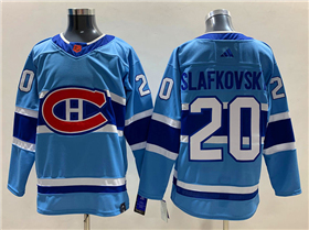 Montreal Canadiens #20 Juraj Slafkovsky Blue Reverse Retro 2.0 Jersey