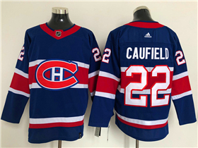 Montreal Canadiens #22 Cole Caufield Royal Blue 2020/21 Reverse Retro Jersey