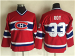 Montreal Canadiens #33 Patrick Roy Youth CCM Vintage Red Jersey