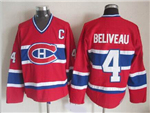 Montreal Canadiens #4 Jean Beliveau CCM Vintage Red Jersey