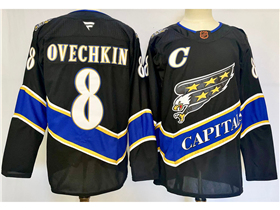 Washington Capitals #8 Alexander Ovechkin Black Reverse Retro 2.0 Jersey