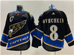 Washington Capitals #8 Alexander Ovechkin Black Reverse Retro 2.0 Jersey