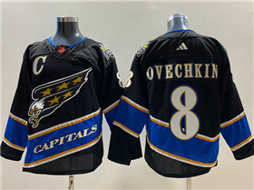 Washington Capitals #8 Alexander Ovechkin Black Reverse Retro 2.0 Jersey