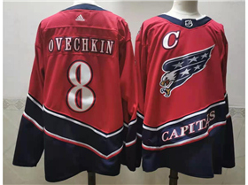 Washington Capitals #8 Alexander Ovechkin Red 2020/21 Reverse Retro Jersey