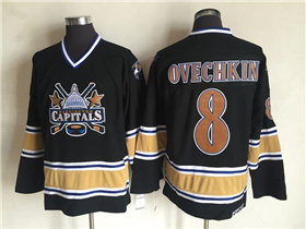 Washington Capitals #8 Alexander Ovechkin Vintage CCM Black Jersey