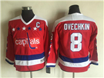 Washington Capitals #8 Alexander Ovechkin Youth Vintage CCM Red Jersey