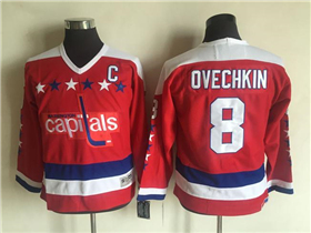 Washington Capitals #8 Alexander Ovechkin Youth Vintage CCM Red Jersey