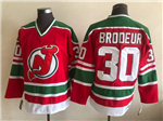 New Jersey Devils #30 Martin Brodeur 1990's CCM Vintage Red Jersey