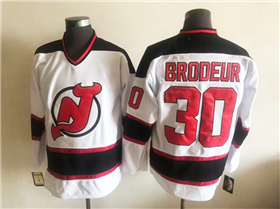 New Jersey Devils #30 Martin Brodeur 2000's CCM Vintage White Jersey