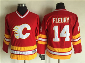 Calgary Flames #14 Theoren Fleury Youth 1989 CCM Vintage Red Jersey