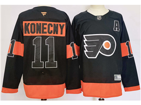 Philadelphia Flyers #11 Travis Konecny 2024 Alternate Black Jersey