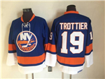 New York Islanders #19 Bryan Trottier 1970's CCM Vintage Blue Jersey