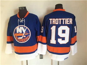 New York Islanders #19 Bryan Trottier 1970's CCM Vintage Blue Jersey