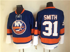 New York Islanders #31 Billy Smith 1970's CCM Vintage Blue Jersey