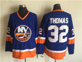 New York Islanders #32 Steve Thomas 1980's CCM Vintage Blue Jersey