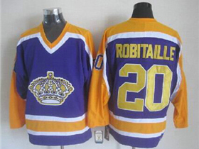 Los Angeles Kings #20 Luc Robitaille 1980's Vintage CCM Purple Jersey