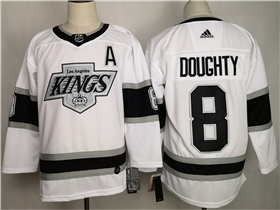 Los Angeles Kings #8 Drew Doughty White Vintage Jersey