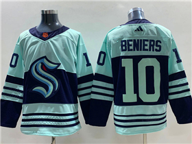 Seattle Kraken #10 Matty Beniers Teal Reverse Retro 2.0 Jersey