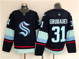 Seattle Kraken #31 Philipp Grubauer Navy Jersey