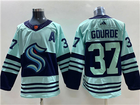 Seattle Kraken #37 Yanni Gourde Teal Reverse Retro 2.0 Jersey