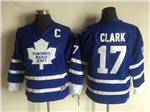 Toronto Maple Leafs #17 Wendel Clark Youth CCM Vintage Blue Jersey