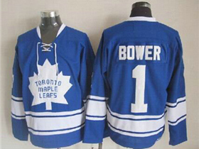 Toronto Maple Leafs #1 Johnny Bower 1967 CCM Vintage Blue Jersey