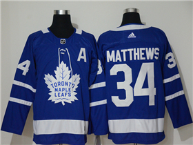 Toronto Maple Leafs #34 Auston Matthews Blue Jersey